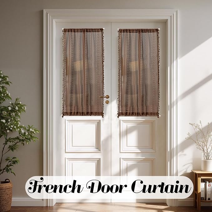 Sutuo Home Caramel Door Window Curtains - Image 2
