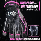 HANDLANDY Waterproof Insulated Work Gloves, 3M Thinsulate Thermal Winter Gloves for Men Women Touch Screen, Warm Ski Snowboard Cold Weather Gloves (Medium, Pink)