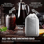 120 Count Cold Brew Coffee Filter Bags – 4x6 Inch Disposable Fine Mesh Drawstring Tea & Coffee Pouches – Fits 64oz Mason Jar, Tear-Resistant, Made from Natural Materials