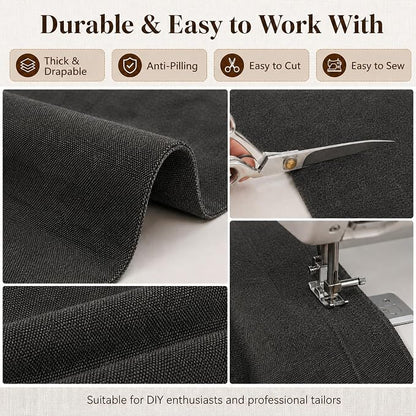 Mini Chenille Linen Blend Upholstery Fabric by the Yard, 57 Inch Wide Soft - Image 5