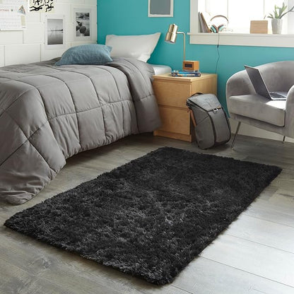 Ophanie 3x5 Black Rugs for College Dorm, Bedroom Small Area Rug, Non-Slip - Image 5