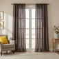 MYSKY HOME 108 Inches Long Dark Brown Sheer Curtains by MYSKYHOME