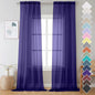 Purple Sheer Curtains 108 Inches Long, Light Filtering Semi Transparent by OVZME
