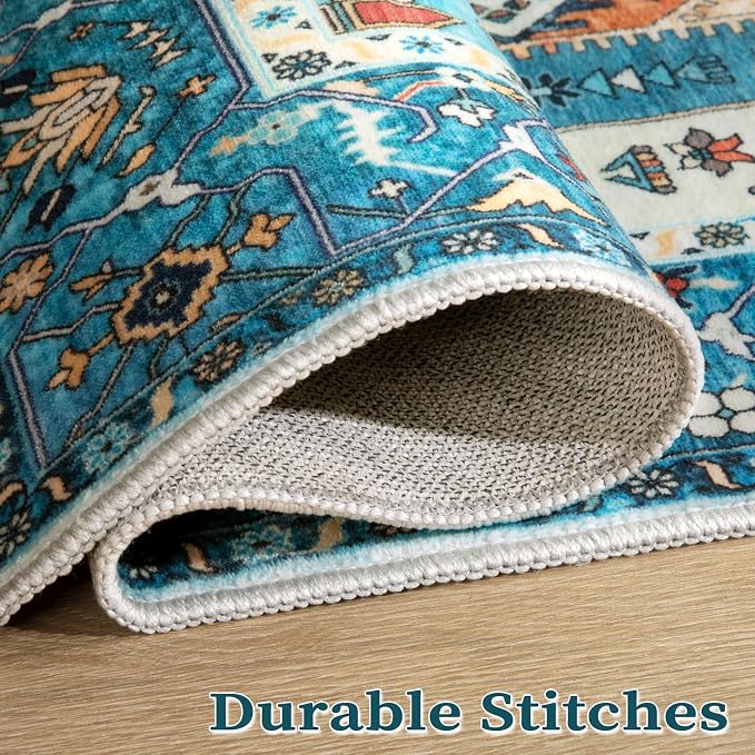 SERISSA 8x10 Washable Non Slip Boho Area Rug - Image 8