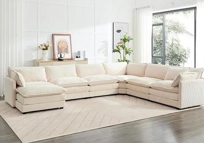 ROWHY 150'' Modular Sectional Cloud Couch, 7 Seater Corner Sofa Big Comfy - Image 6