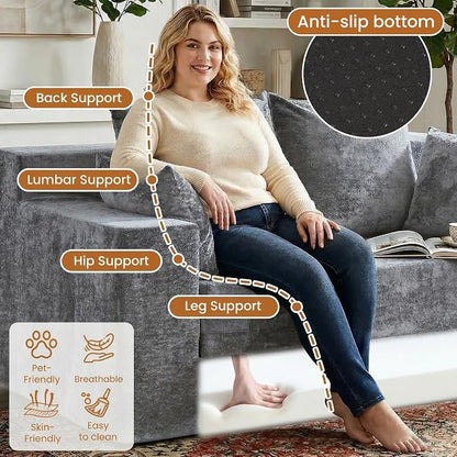 Loveseat Sofa Bed, Convertible Silky Velvet 5-in-1 Foldable Boneless Sleeper - Image 5