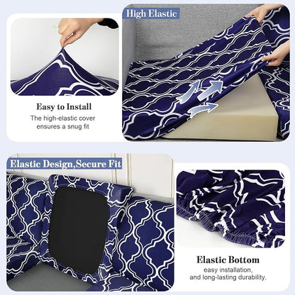 8Pcs Patio Cushion Covers Stretch Outdoor Furniture Protector Slipcovers | - Image 4