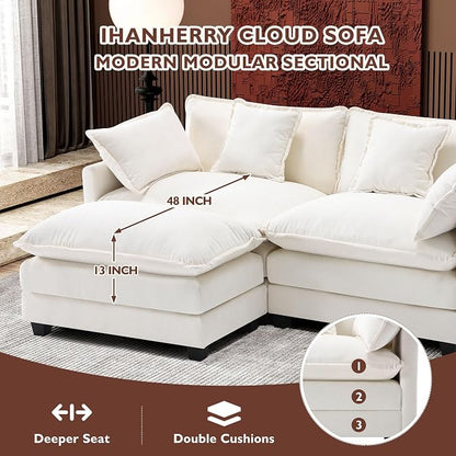 Ihanherry 77" L Shaped Modern Sofa Modular Sectional Cloud Couch - Image 3