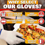 Heat Resistant Gloves - BBQ Gloves Heat Resistant Cooking Oven Gloves with Fingers Grill Glove Oven Mitts 480 to 932°F Grilling Gloves - Grill Gloves for Outdoor Grill Gloves for Hot Food Handling