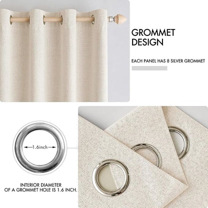 MIULEE 100% Blackout Linen Curtains - Image 4