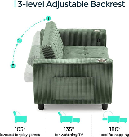 LINSY 54" Pull Out Couch with Charging Station - Image 3