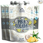 Lt. Blender's Pina Colada in a Bag – Pina Colada Drink Mix - Each Bag Makes 1/2 Gallon of Slushie Pina Colada Mix – Cocktail Mix - Make a Cocktail, Wine Slushie or Mocktail - (Pack of 4)
