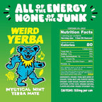 Drink Weird Organic Mystical Mint Yerba Mate – 16oz Cans, 160mg Organic Caffeine, Pack of 12 – Grateful Dead Collab, Clean Energy Drink Alternative