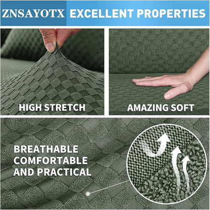 ZNSAYOTX Sectional Couch Covers, Stretch Jacquard Slipcovers - Image 5