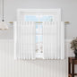 White Kitchen Cafe Curtains 45 Inch Length 2 Panel Set Back Tab Pocket Semi by Nanspring