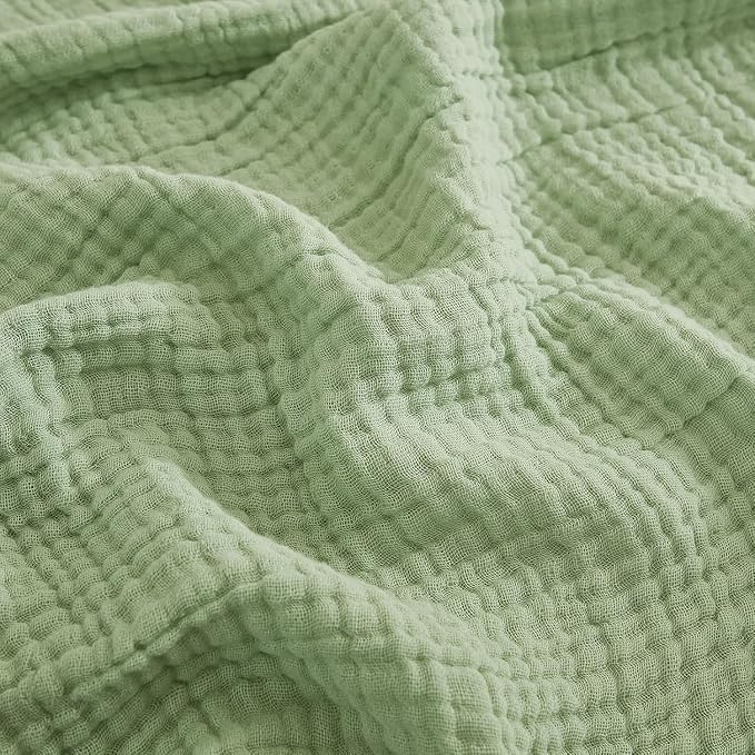 EMME Cotton Muslin King Blanket 4 Layer，Oversized Gauze Bedspread Coverlet by EMME