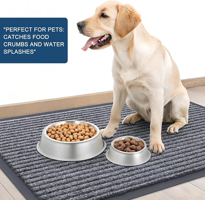 OLANLY 2-Pack Front Door Mats 71x23, Waterproof Heavy-Duty Doormats | Light Gray - Image 6