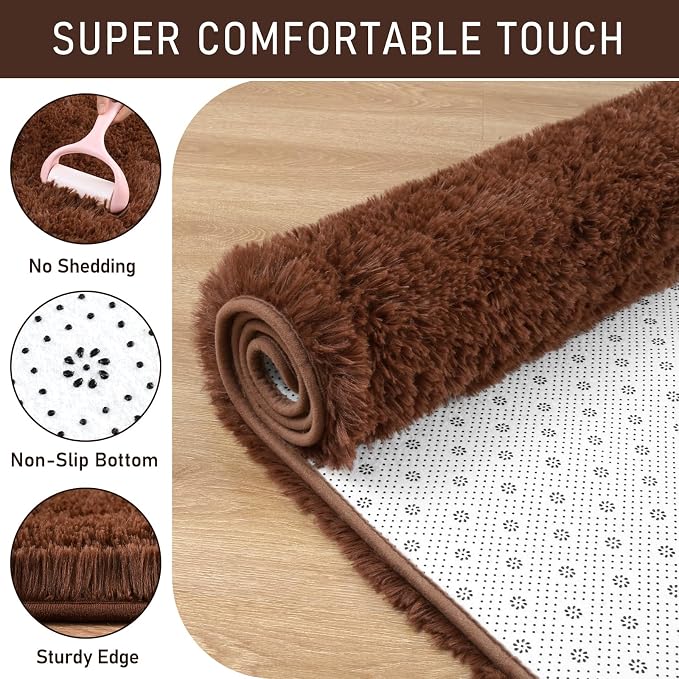 LOCHAS 8x10 Area Rugs Fluffy Living Room Carpets - Image 6