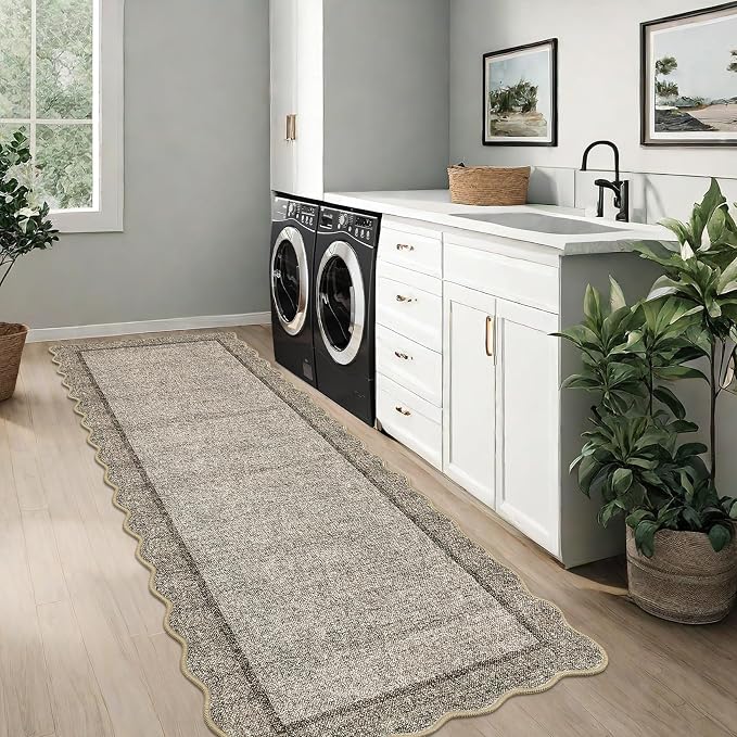 GarveeHome Scalloped Washable Runner Rug 2x6 Non Slip Kitchen Rugs - Image 8