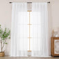 Chyhomenyc Extra Long White Semi Sheer Curtains 108 Inches Long 2 Panels Set by Chyhomenyc