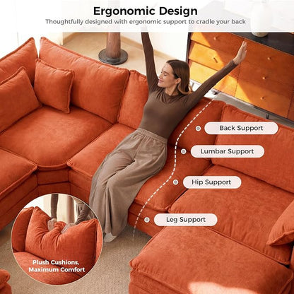 ELUCHANG Oversized 116" Modular Sectional Sofa, Comfy Cloud Couch, U Shaped - Image 5