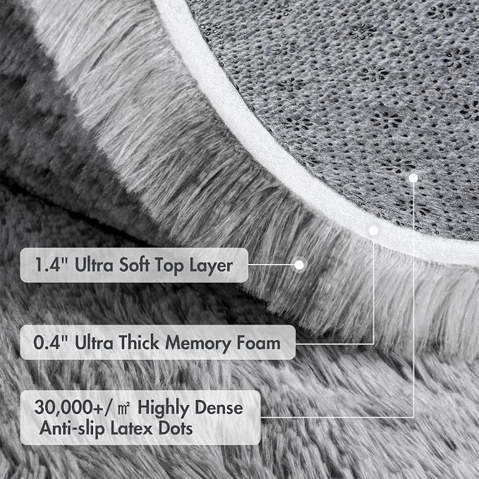 5x7 Ft Shag Area Rug for Bedroom, Tie Dyed Ultra Soft Fluffy Furry Rugs for - Image 8