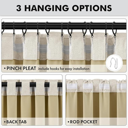 MIULEE 100% Blackout Linen Curtains - Image 5