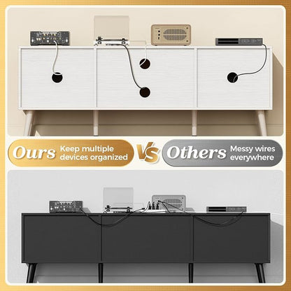 SUPERJARE TV Stand for 55 Inch TV, Entertainment Center - Image 5