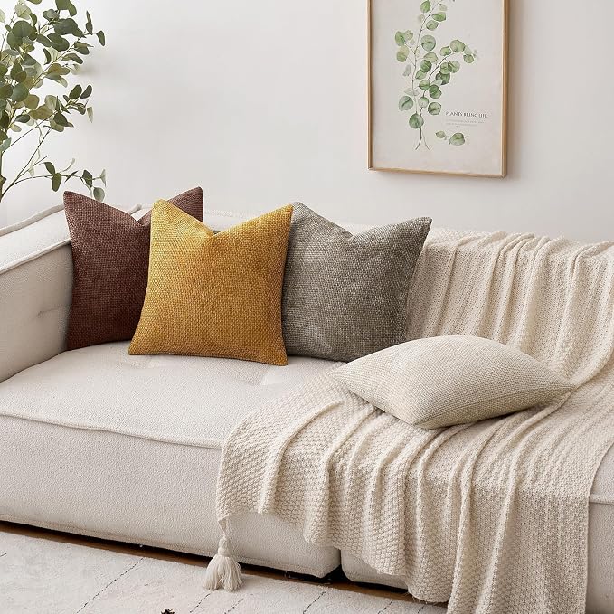 MIULEE Decorative Couch Throw Pillow Covers 20x20 in Red Brown 2 Pack | Modern - Image 5