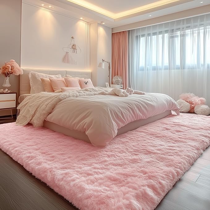 Pink Rugs for Girls Bedroom 4x6 Ft Cute Girls Room Decor Aesthetic Area Rug | - Image 8
