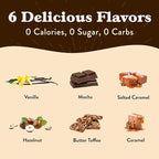 Jordan's Skinny Syrups Sugar Free Coffee Syrup, Vanilla, Salted Caramel, Hazelnut, Mocha, Butter Toffee, and Caramel Syrups, Zero Calorie Flavoring, 25.4 Fl Oz (Pack of 6), Sampler Variety Pack