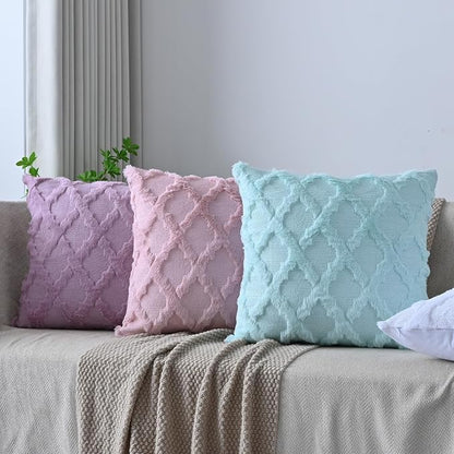 Set of 2 Soft Moroccan Throw Pillow Covers 16x16 Inch Plush Boho Decorative - Image 5