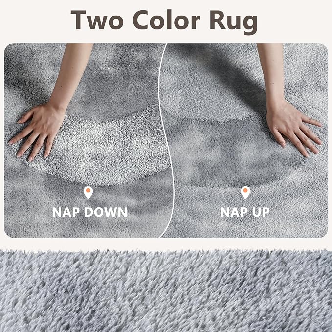 2x6 Tie-dye Light Grey Runner Rug Washable Non-Slip - Image 8