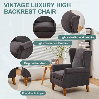 Upholster Accent Armchair & Side Table 2-Piece Set, Chenille Vintage Style - Image 5