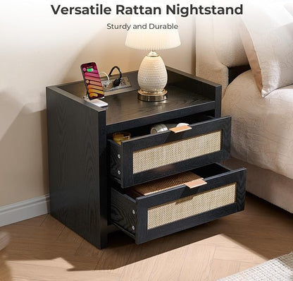 SICOTAS Black Nightstands Set of 2 Bed Side Table - Image 4