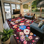 Black Brown Floral Area Rug 6x9 by WelcometoBabovid