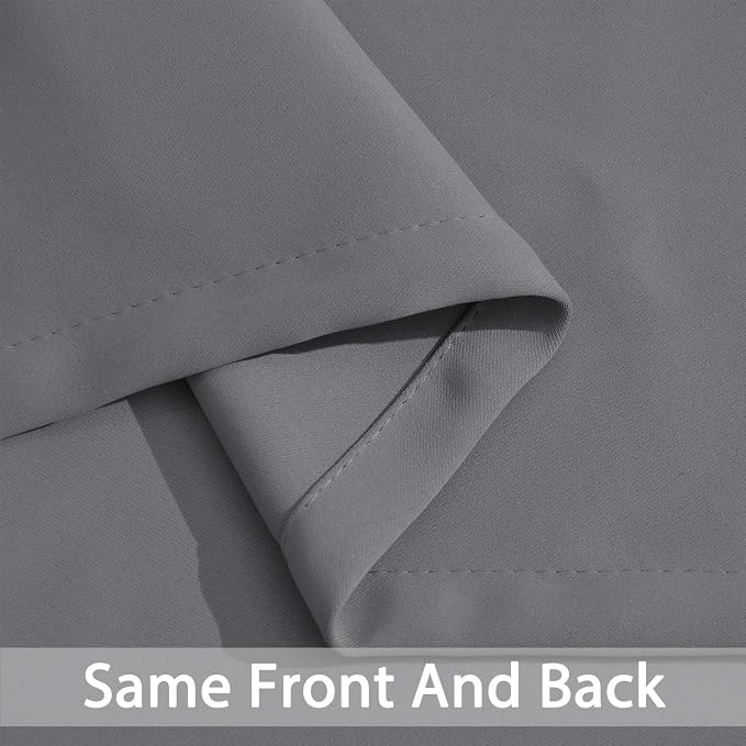 Yakamok Grey Room Darkening Curtains 52x96 inch Gray Grommet-Living Room | 2 - Image 6