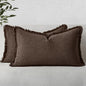 MIULEE Boho Linen Fringe Decorative Fall Pillow Covers Reddish Brown 12x20 | by MIULEE