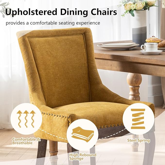 Modern Dining Chairs Set of 6, High Back Dining Chairs Side Chairs - Image 4