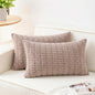 Pack of 2 Corduroy Decorative Throw Pillow Covers 12x24 Inch, Light Brown | by Unknown