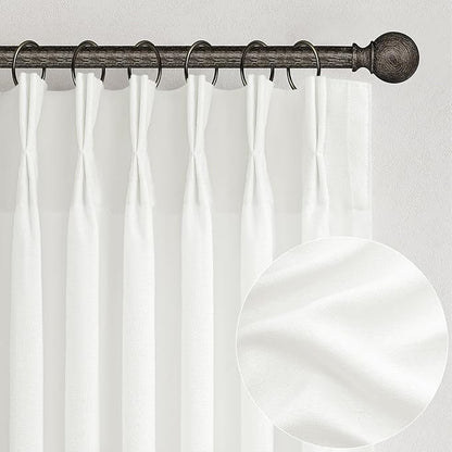 High Ceiling Pure White Extra Long 120 Inch Curtains by PleatedDrapes