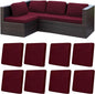 8Pcs Patio Cushion Covers, Outdoor Stretch Cushion Covers, Washable | Stretch by Unknown