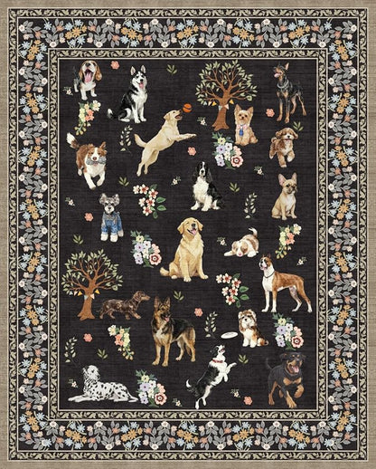 Black Area Rug 5x7 for Living Room Bedroom | Ultra-Thin;Boho Style; Non - Image 2
