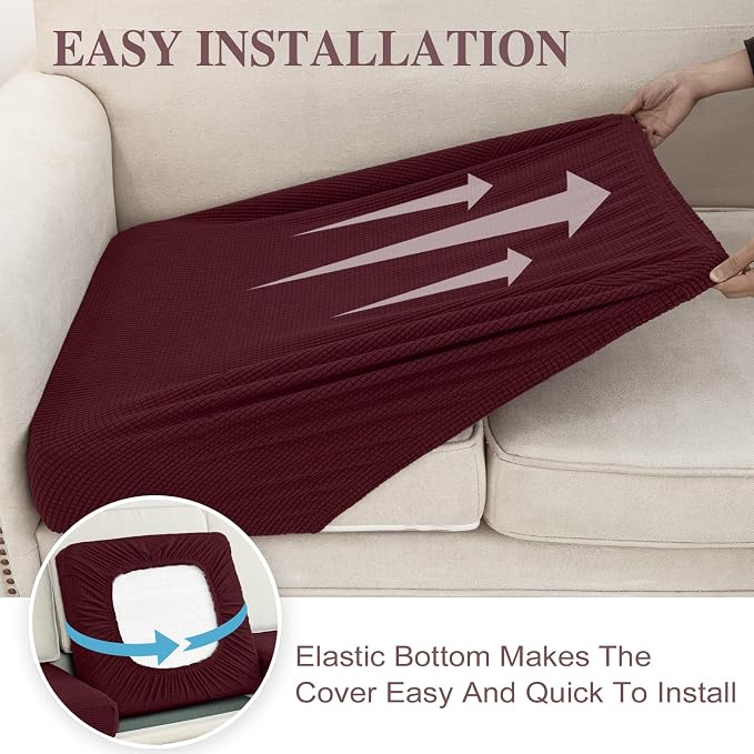 LA MEACK Couch Cushion Chaise Lounge Cover Washable Separate Seat Chaise Couch - Image 5