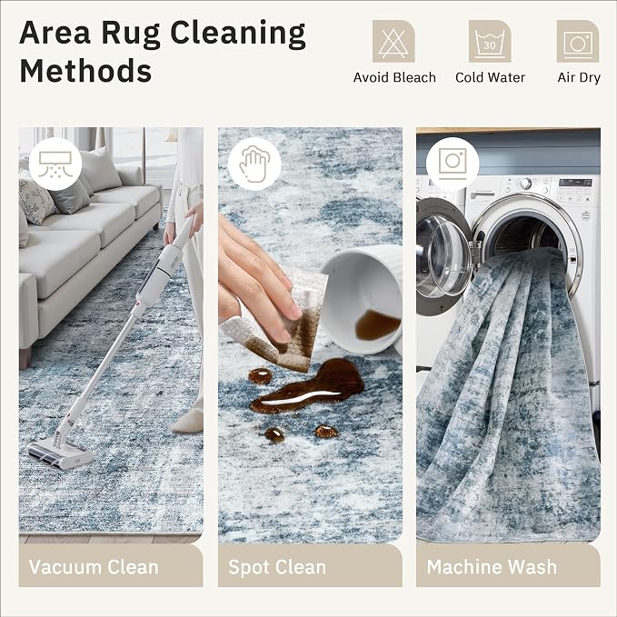 Soalmost Abstract 4x6 Area Rug Washable Rugs - Image 9