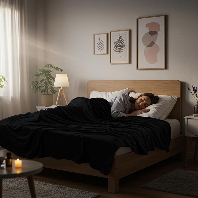 Utopia Bedding Ultra Soft Fleece Bed Blanket Full Size Black | Microfiber Plush - Image 7