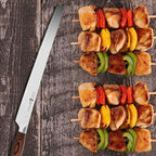 TUO Slicing Knife 14 inch - Long Carving Knives Professional Granton Slicer Hollow Ground Carver for Meat & Vegetable - German HC Steel & Ergonomic Pakkawood Handle - Gift Box Included - Fiery Series