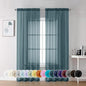 Chyhomenyc Stone Blue Sheer Curtains 72 Inch Length 2 Panels, Light Filtering by Chyhomenyc