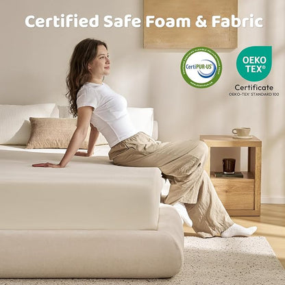RECCI AirFrame Half-Moon Upholstered Twin Platform Bed Frame, Velvet Curved - Image 3