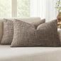 MIULEE Chenille Textured Lumbar Throw Pillow Covers Taupe Grey 12x20 | Set of 2 by MIULEE
